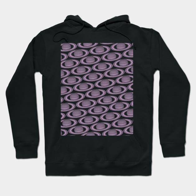 Minimalistic Saturnal Glitch Pattern, aka Invasion of Flatland lilac Version Hoodie by pelagio